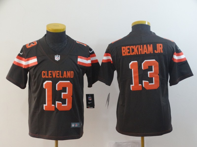 Personalized Browns 13 Odell Beckham Jr Brown Youth Untouchable Limited Jersey