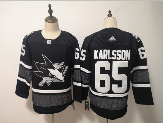 Personalized Sharks 65 Erik Karlsson Black 2019 NHL All-Star Game Jersey