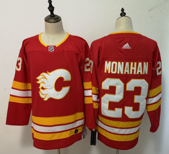 Personalized Flames 23 Sean Monahan Red Jersey