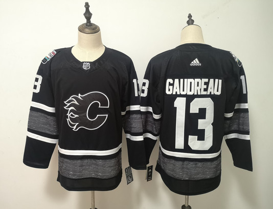 Personalized Flames 13 Johnny Gaudreau Black 2019 NHL All-Star Game Jersey