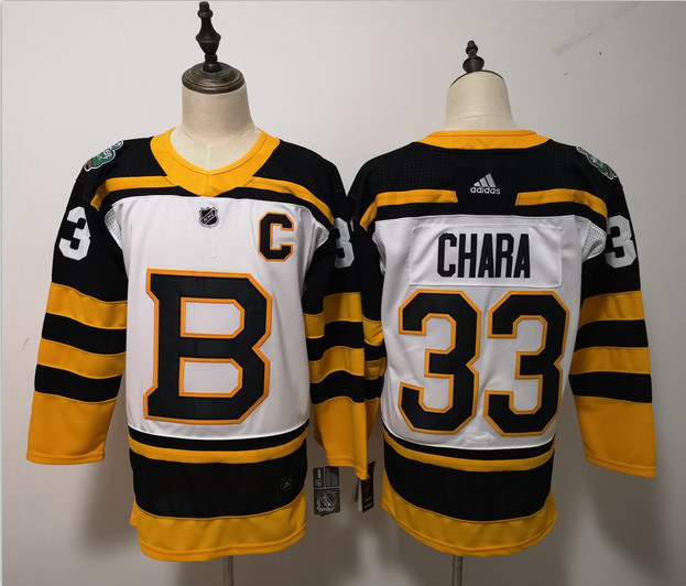 Personalized Bruins 33 Zdeno Chara White 2019 Winter Classic Jersey
