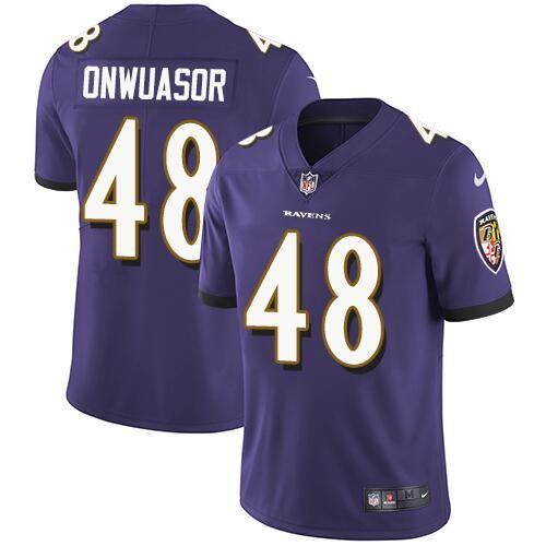 Personalized Ravens 48 Patrick Onwuasor Purple Untouchable Limited Jersey