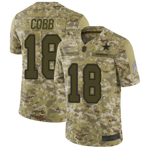 Personalized Cowboys #18 Randall Cobb Camo Men’s Stitched Football Limited 2018 Salute To Service Jersey