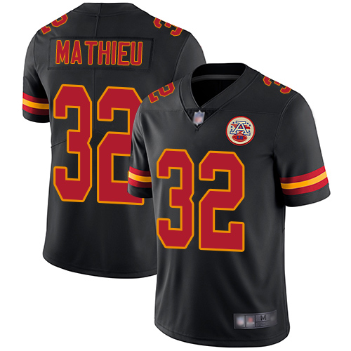Personalized Chiefs #32 Tyrann Mathieu Black Men’s Stitched Football Limited Rush Jersey