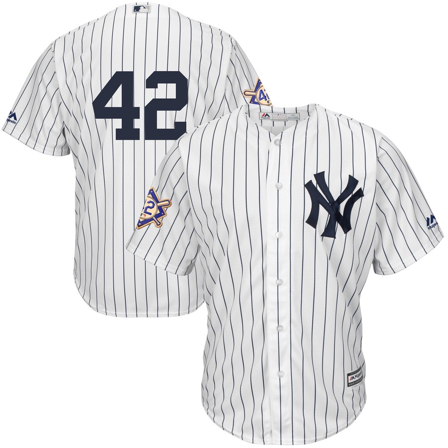 Personalized Yankees 42 Mariano Rivera White 2019 Jackie Robinson Day Cool Base Jersey