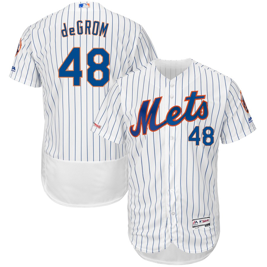 Personalized Mets 48 Jacob DeGrom White 150th Patch Flexbase Jersey