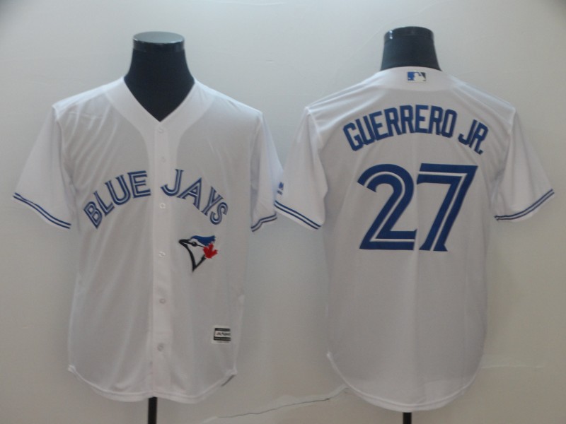 Personalized Blue Jays 27 Vladimir Guerrero Jr. White Cool Base Jersey