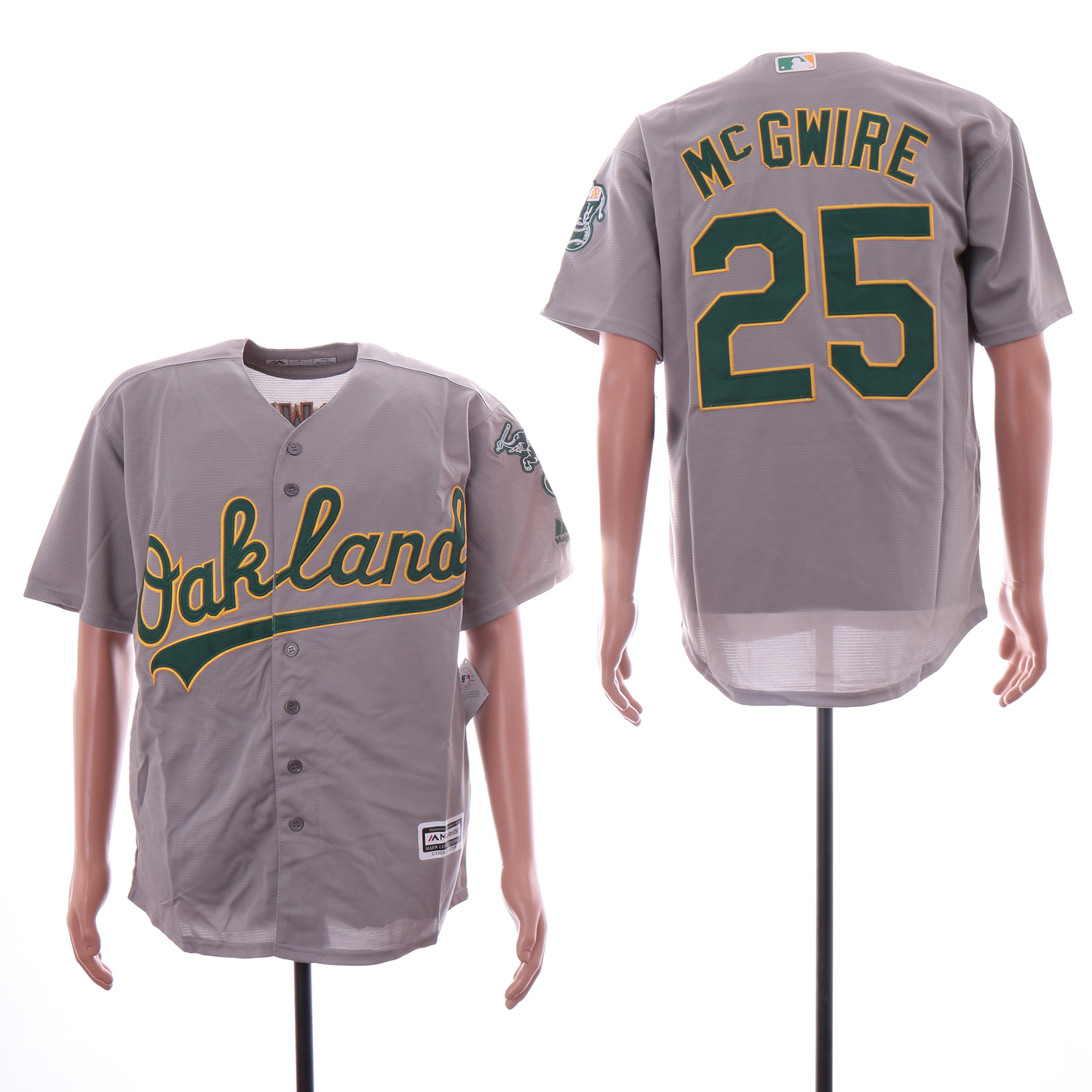 Personalized Athletics 25 Mark McGwire Gray Cool Base Jersey