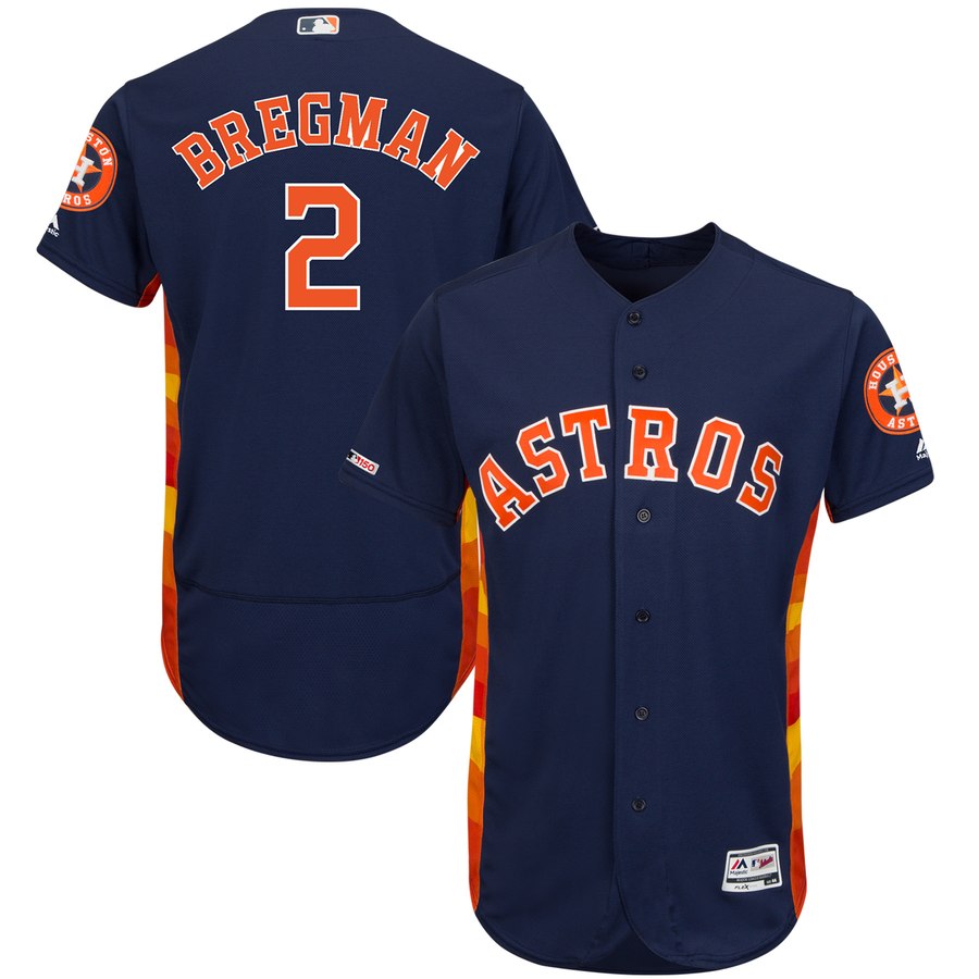 Personalized Astros 2 Alex Bregman Navy 150th Patch Flexbase Jersey