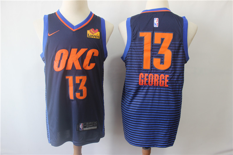 Personalized Thunder 13 Paul George Navy City Edition Swingman Jersey