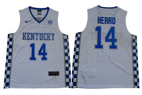 Personalized Wildcats #14 Tyler Herro White Basketball Elite Stitched College Jersey
