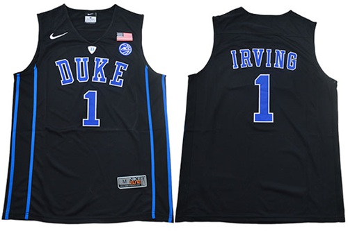 Personalized Blue Devils #1 Kyrie Irving Black Basketball V Neck Stitched College Jersey