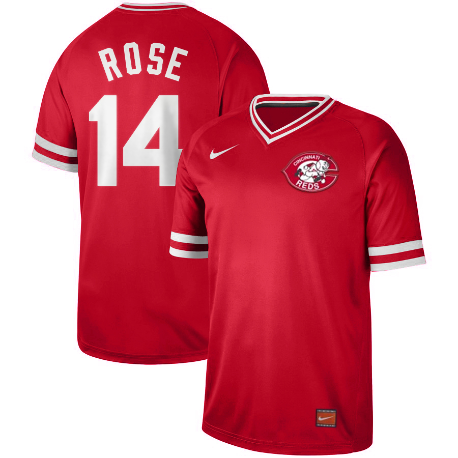 Personalized Reds 14 Pete Rose Red Throwback Jersey