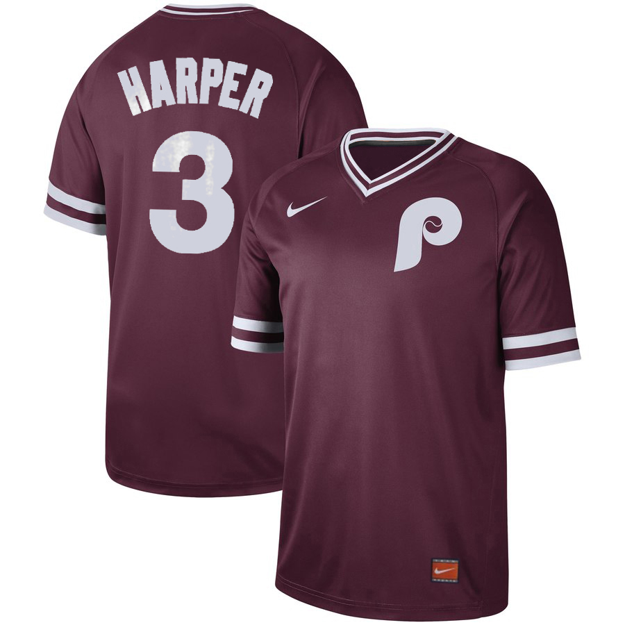 Personalized Phillies 3 Bryce Harper Red Throwback Jersey