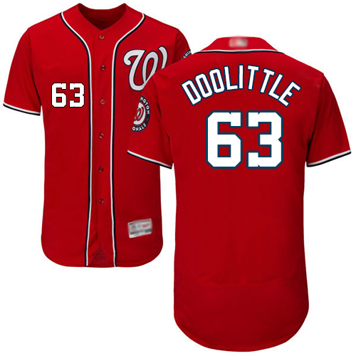 Personalized Nationals #63 Sean Doolittle Red Flexbase Authentic Collection Stitched Baseball Jersey