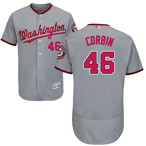 Personalized Nationals #46 Patrick Corbin Grey Flexbase Authentic Collection Stitched Baseball Jersey