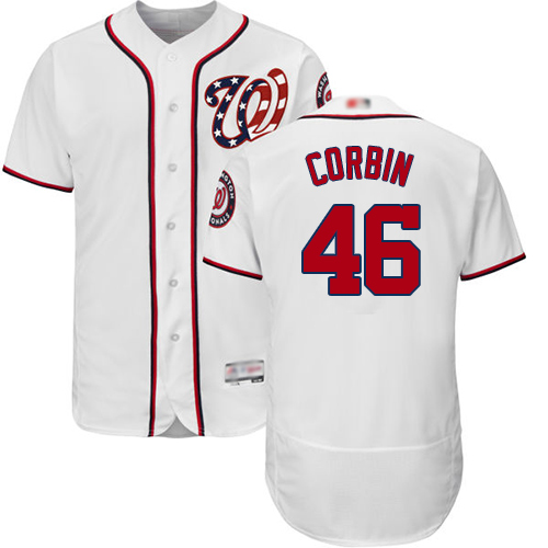 Personalized Nationals #46 Patrick Corbin White Flexbase Authentic Collection Stitched Baseball Jersey