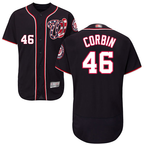 Personalized Nationals #46 Patrick Corbin Navy Blue Flexbase Authentic Collection Stitched Baseball Jersey