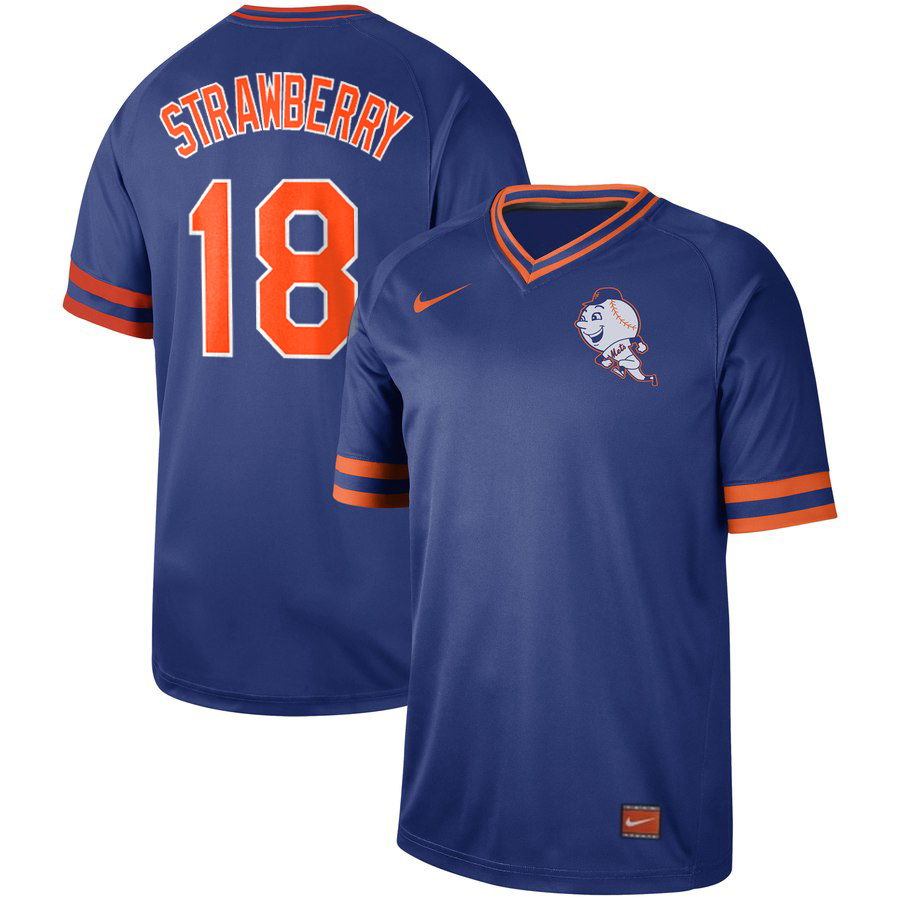 Personalized Mets 18 Darryl Strawberry Blue Throwback Jersey
