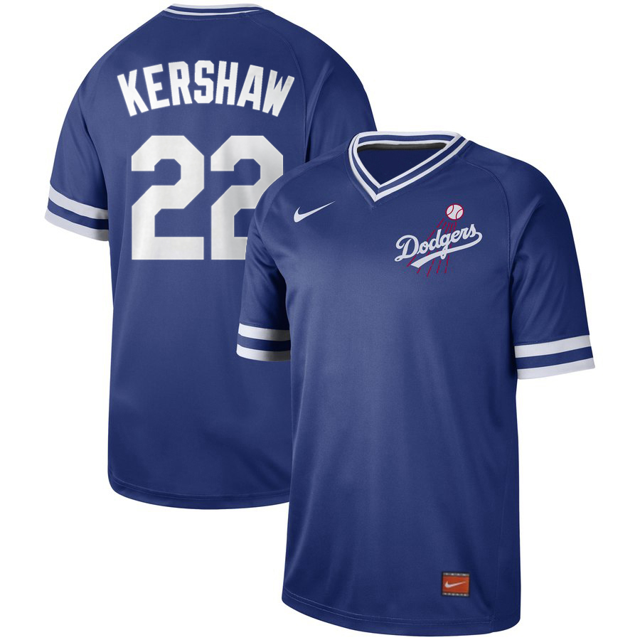 Personalized Dodgers 22 Clayton Kershaw Blue Throwback Jersey