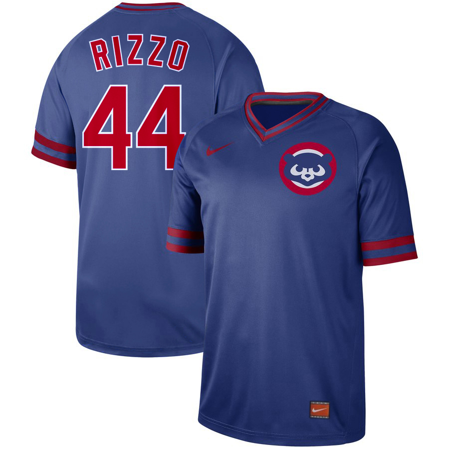 Personalized Cubs 44 Anthony Rizzo Blue Throwback Jersey