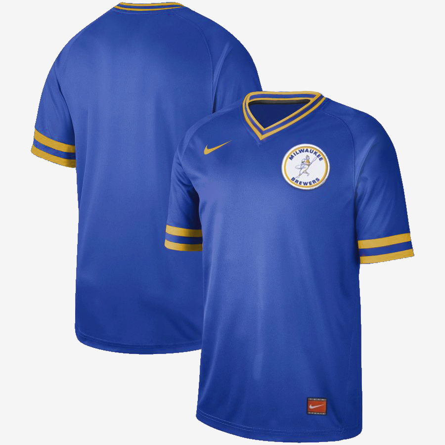 Personalized Brewers Blank Royal Throwback Jersey