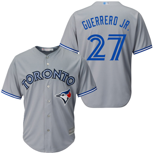 Personalized Blue Jays #27 Vladimir Guerrero Jr. Grey New Cool Base Stitched Baseball Jersey