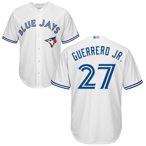 Personalized Blue Jays #27 Vladimir Guerrero Jr. White New Cool Base Stitched Baseball Jersey