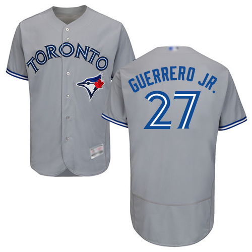 Personalized Blue Jays #27 Vladimir Guerrero Jr. Grey Flexbase Authentic Collection Stitched Baseball Jersey