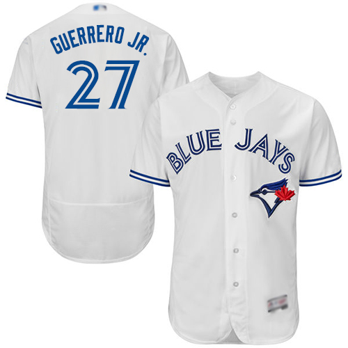Personalized Blue Jays #27 Vladimir Guerrero Jr. White Flexbase Authentic Collection Stitched Baseball Jersey