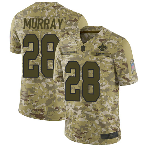 Personalized Saints #28 Latavius Murray Camo Men’s Stitched Football Limited 2018 Salute To Service Jersey