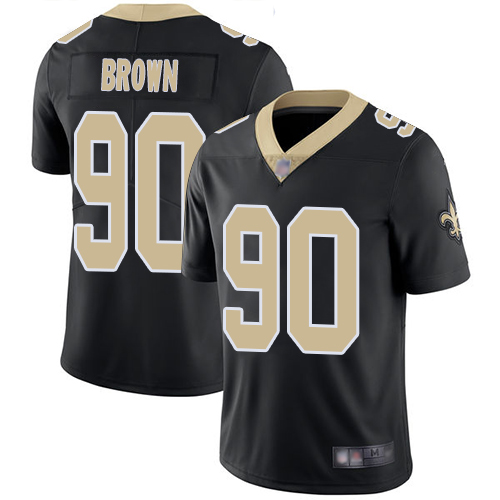 Personalized Saints #90 Malcom Brown Black Team Color Men’s Stitched Football Untouchable Limited Jersey