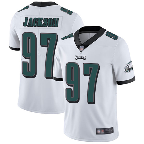 Personalized Eagles #97 Malik Jackson White Men’s Stitched Football Untouchable Limited Jersey