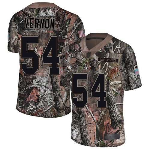 Personalized Browns #54 Olivier Vernon Camo Men’s Stitched Football Limited Rush Realtree Jersey