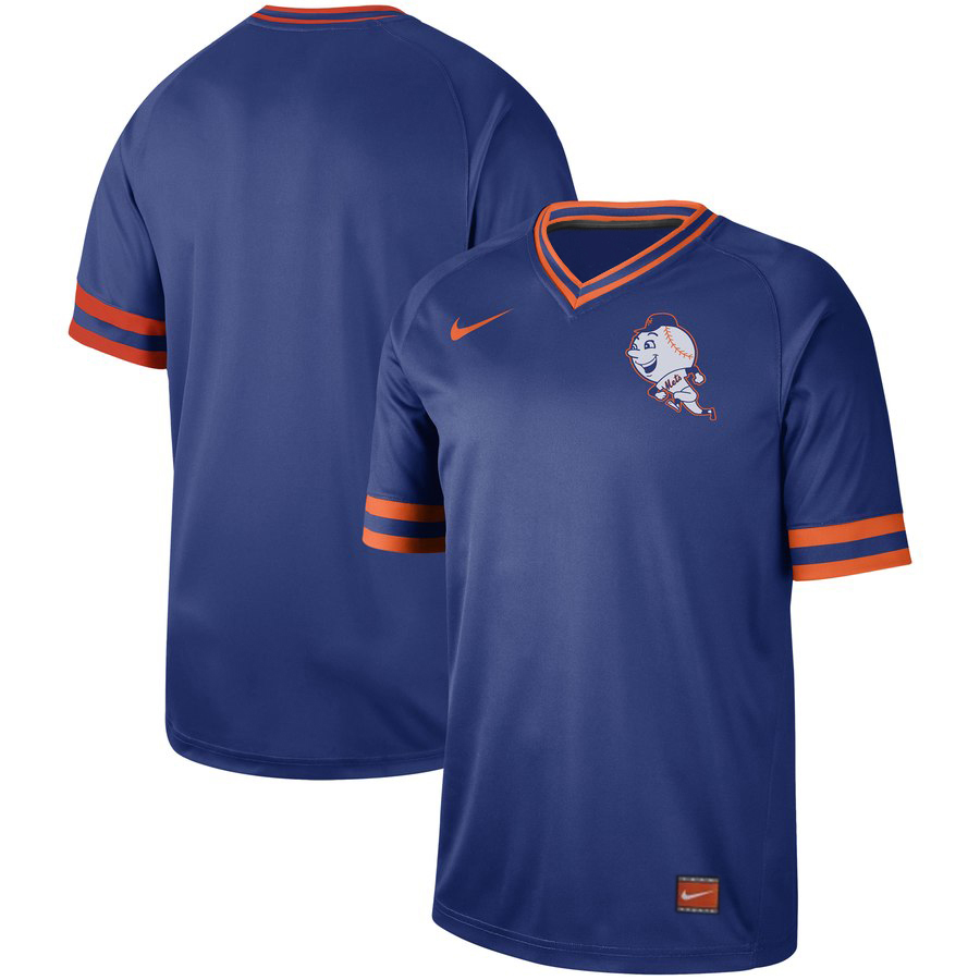 Personalized Customized Mets Blue Throwback Jersey