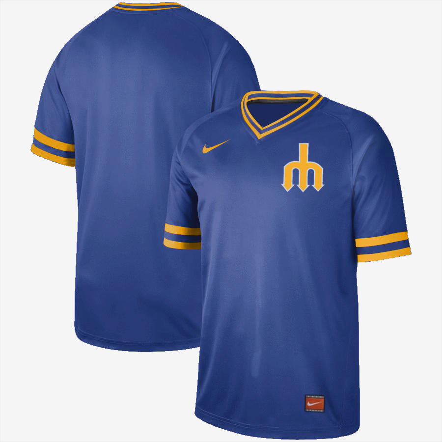 Personalized Customized Mariners Blue Throwback Jersey