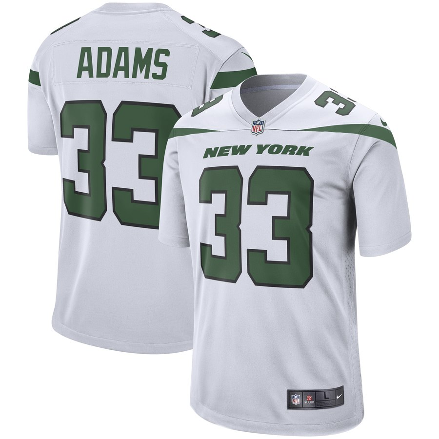 Personalized Men’s New York Jets #33 Jamal Adams White Player Game Jersey