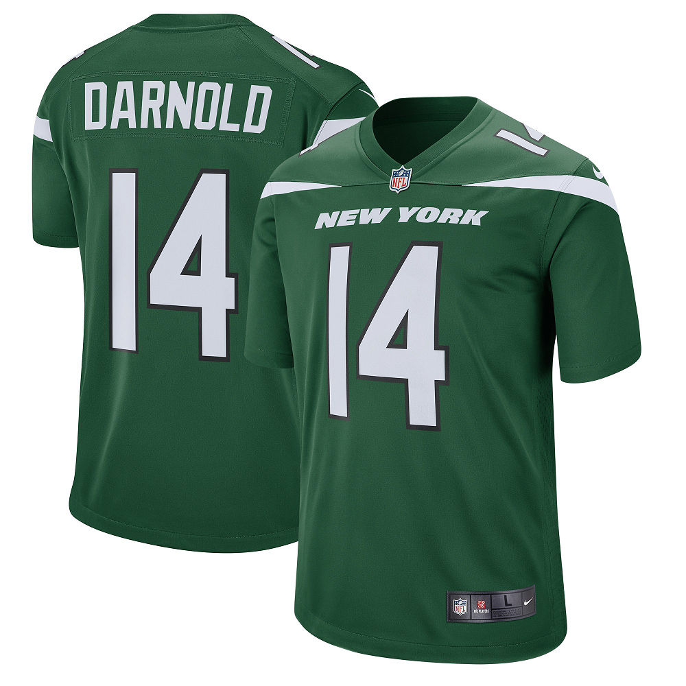 Personalized Men’s New York Jets #14 Sam Darnold GREEN Player Game Jersey