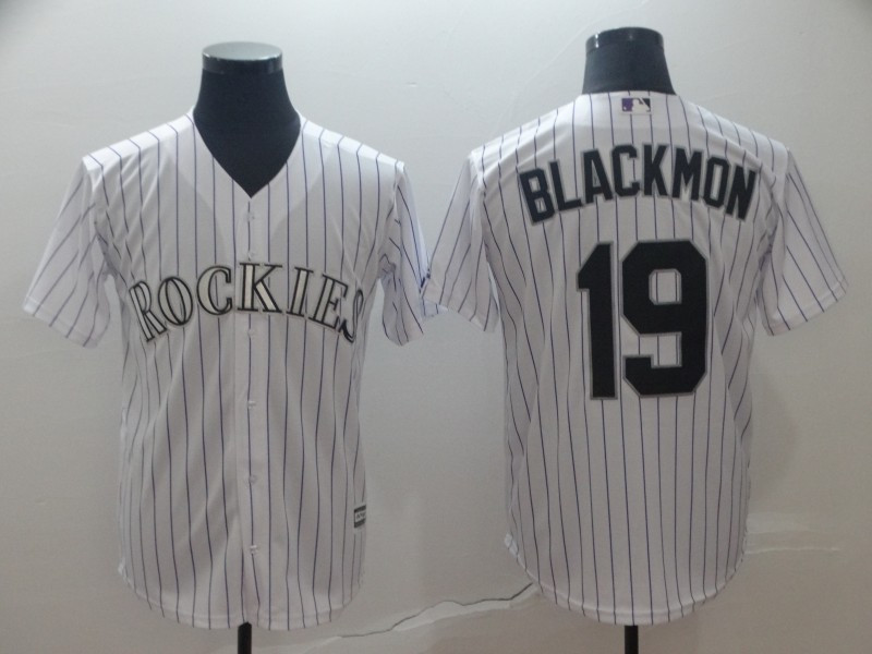 Personalized Rockies 19 Charlie Blackmon White Cool Base Jersey