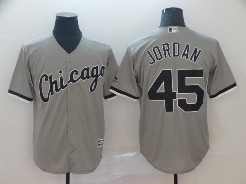 Personalized White Sox 45 Michael Jordan Gray Cool Base Jersey