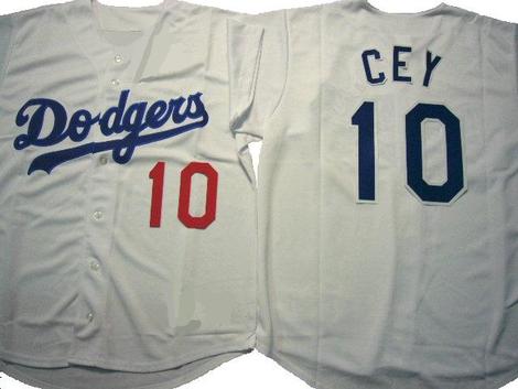 Personalized Dodgers 10 Ron Cey Gray Cool Base Jersey