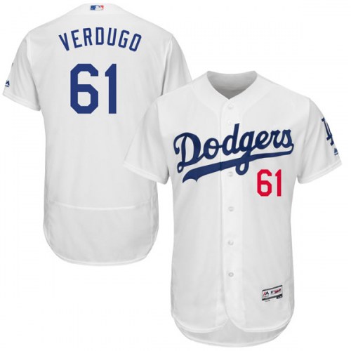 Personalized Dodgers 61 Alex Verdugo White Flexbase Jersey