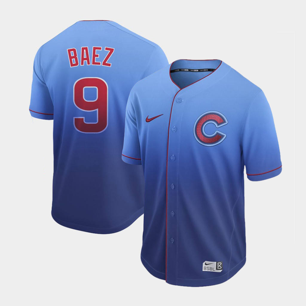 Personalized Cubs 9 Javier Baez Blue Drift Fashion Jersey