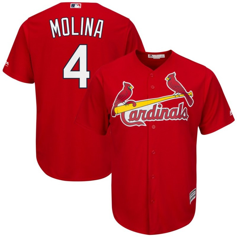 Personalized Cardinals 4 Yadier Molina Red Cool Base Jersey