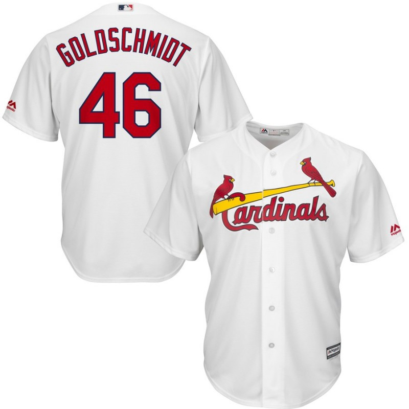 Personalized Cardinals 46 Paul Goldschmidt White Cool Base Jersey