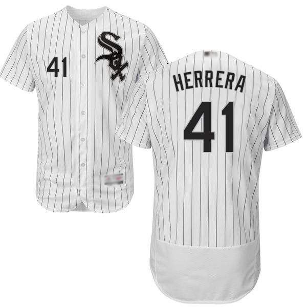 Personalized White Sox #41 Kelvin Herrera White(Black Strip) Flexbase Authentic Collection Stitched Baseball Jersey