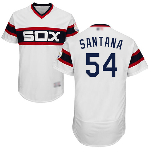 Personalized White Sox #54 Ervin Santana White Flexbase Authentic Collection Alternate Home Stitched Baseball Jersey