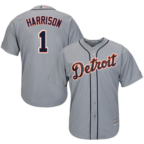 Personalized Tigers #1 Josh Harrison Grey New Cool Base Stitched Baseball Jersey