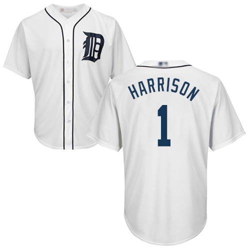 Personalized Tigers #1 Josh Harrison White New Cool Base Stitched Baseball Jersey