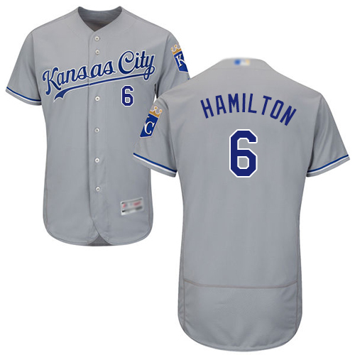 Personalized Royals #6 Billy Hamilton Grey Flexbase Authentic Collection Stitched Baseball Jersey